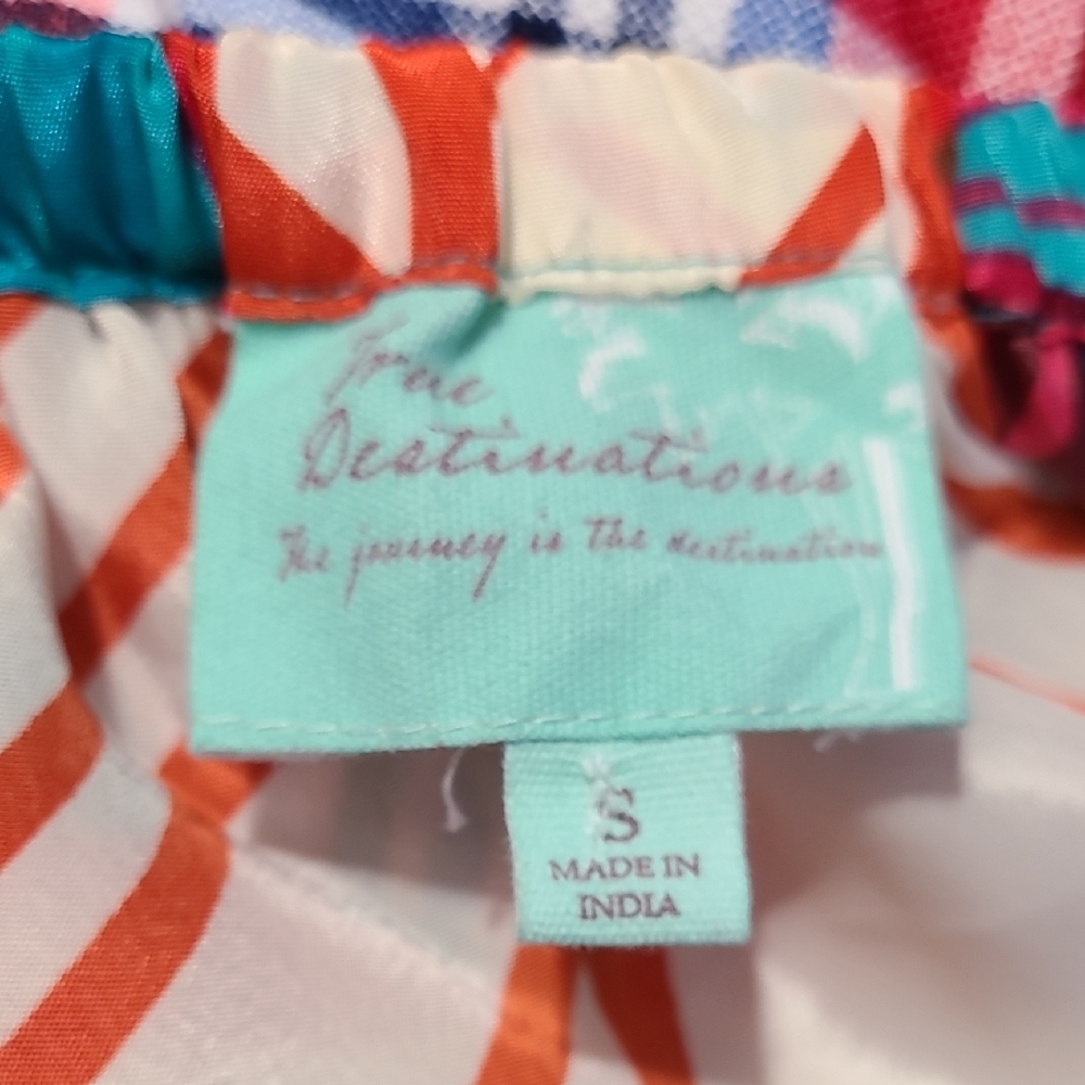 Tropical Multicolor Strapless Jumpsuit‎ Wooden Beads Tassle Size Small - Picture 3 of 7